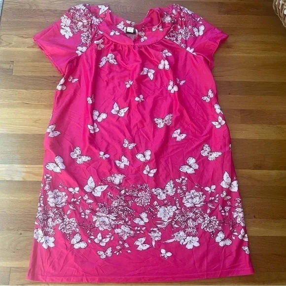 Anthony Richards pink butterfly mumu dress XL - Picture 1 of 5